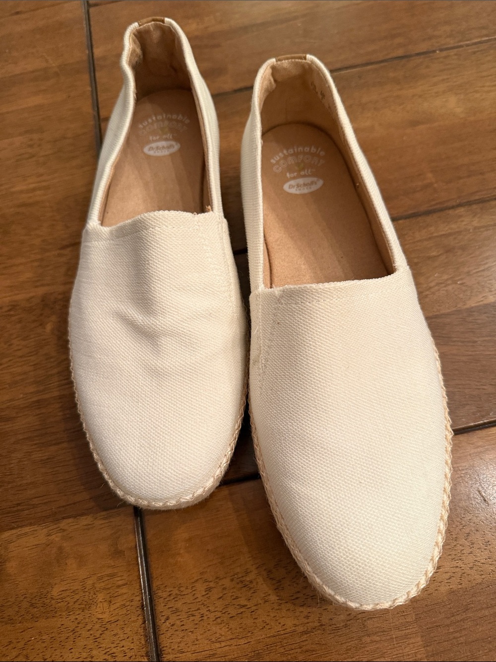 Dr. Scholls Canvas Slip-On Espadrilles in Cream - Women Slight Platform Roping
